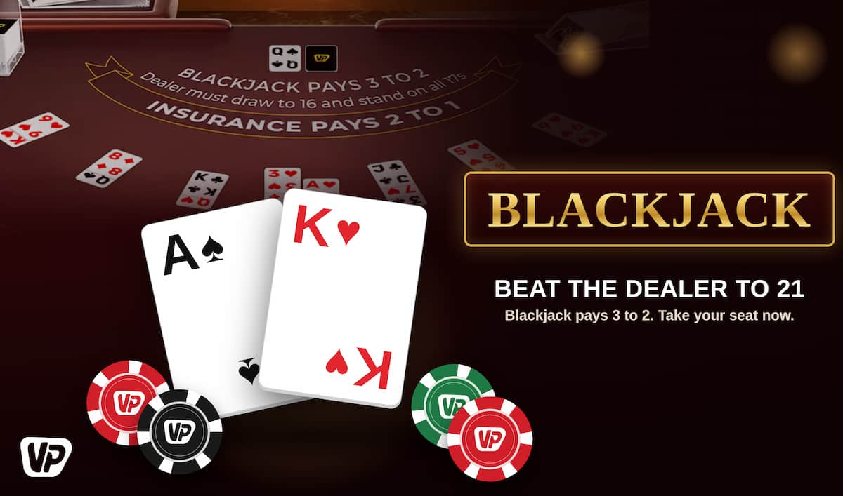 Blackjack casino software featuring classic card gameplay