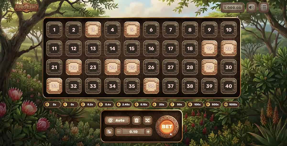Afro Keno gameplay screenshot 1