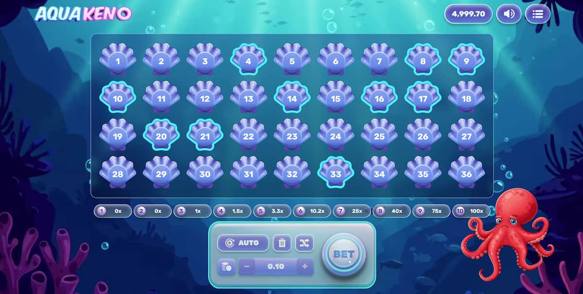 Aqua Keno gameplay screenshot 1