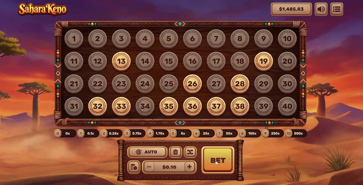Sahara Keno gameplay screenshot 1